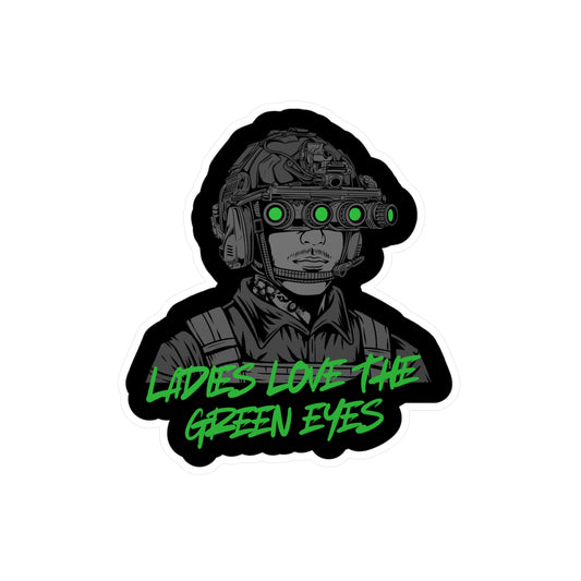 6" GREEN EYES-Sticker