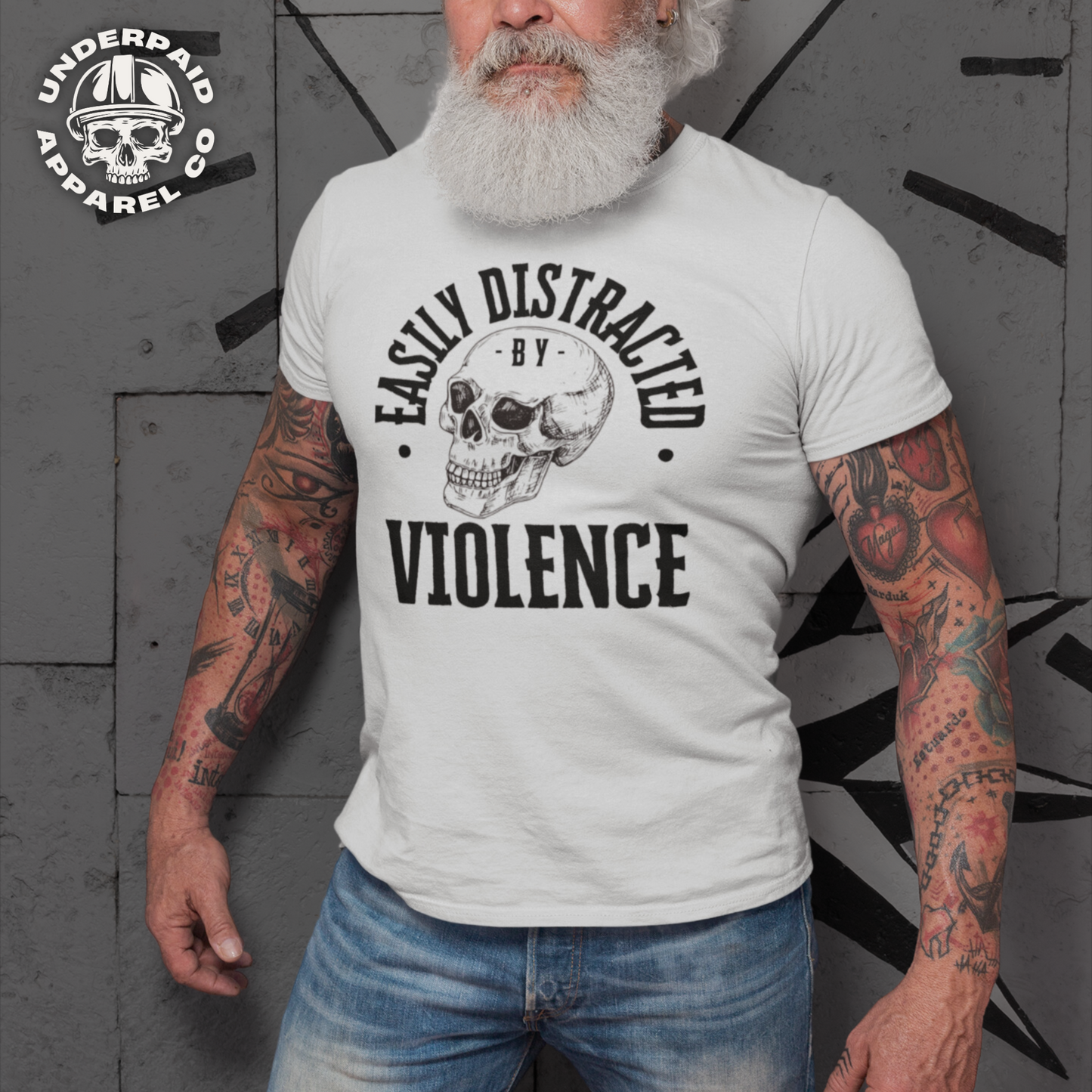 DISTRACTED BY VIOLENCE-Men's Short Sleeve Tee