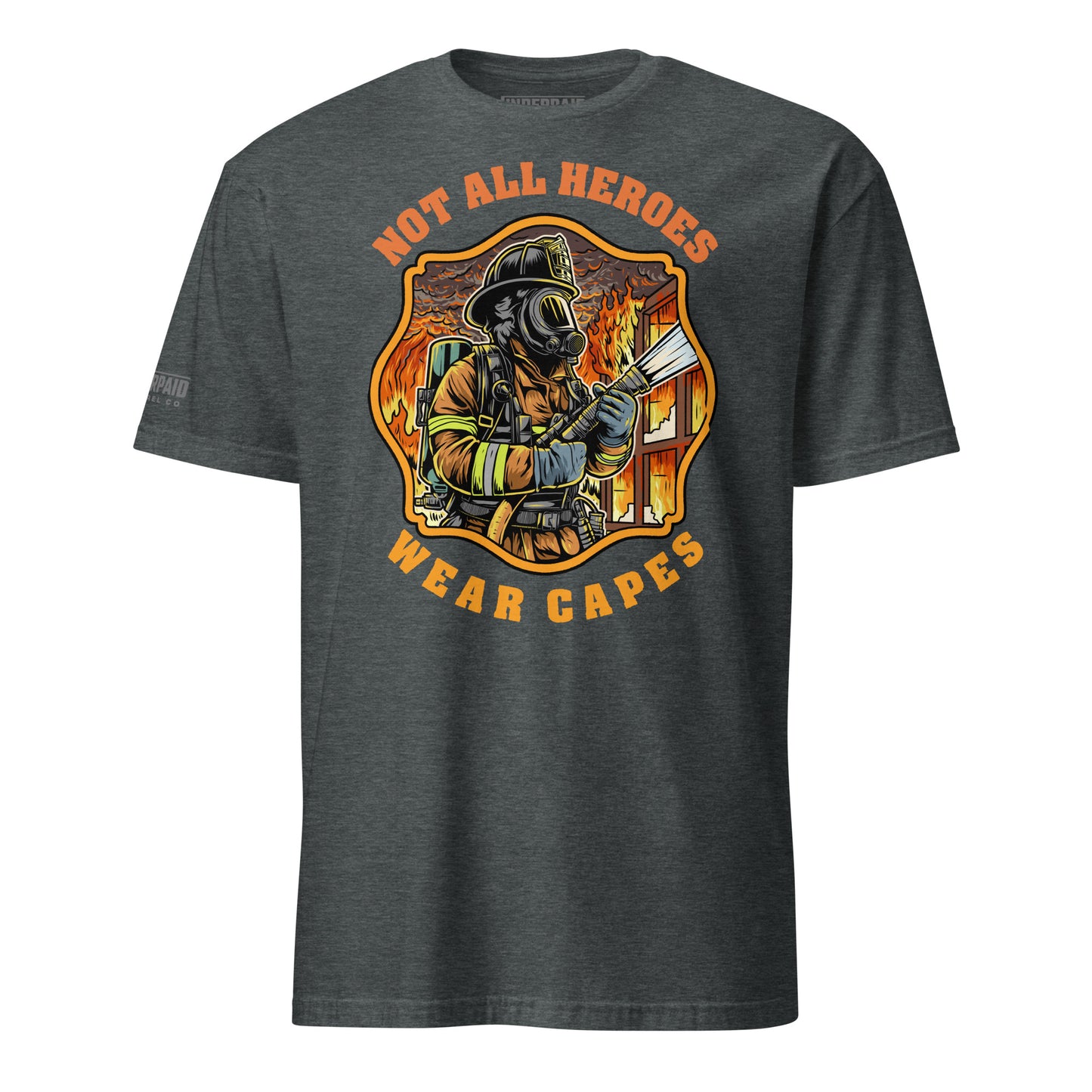 Fireman tee featuring graphic design in full color
