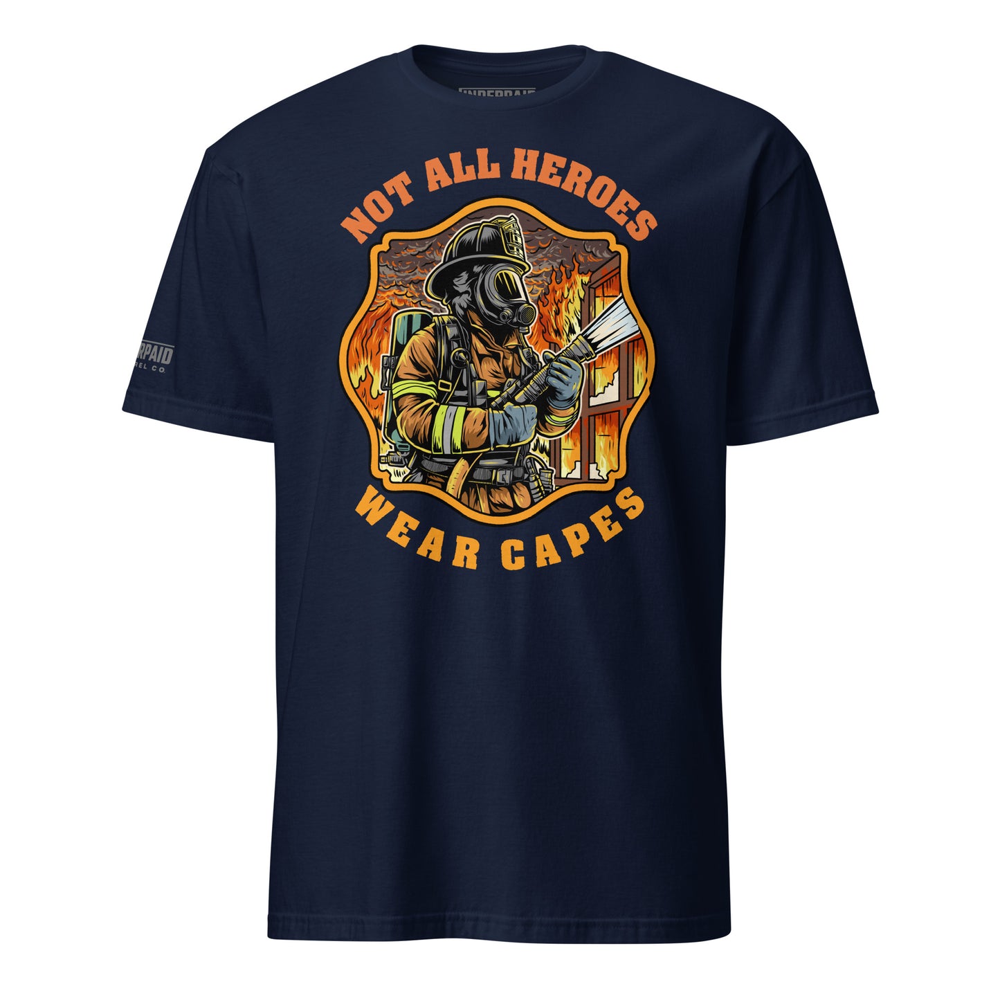 Fireman tee featuring graphic design in full color