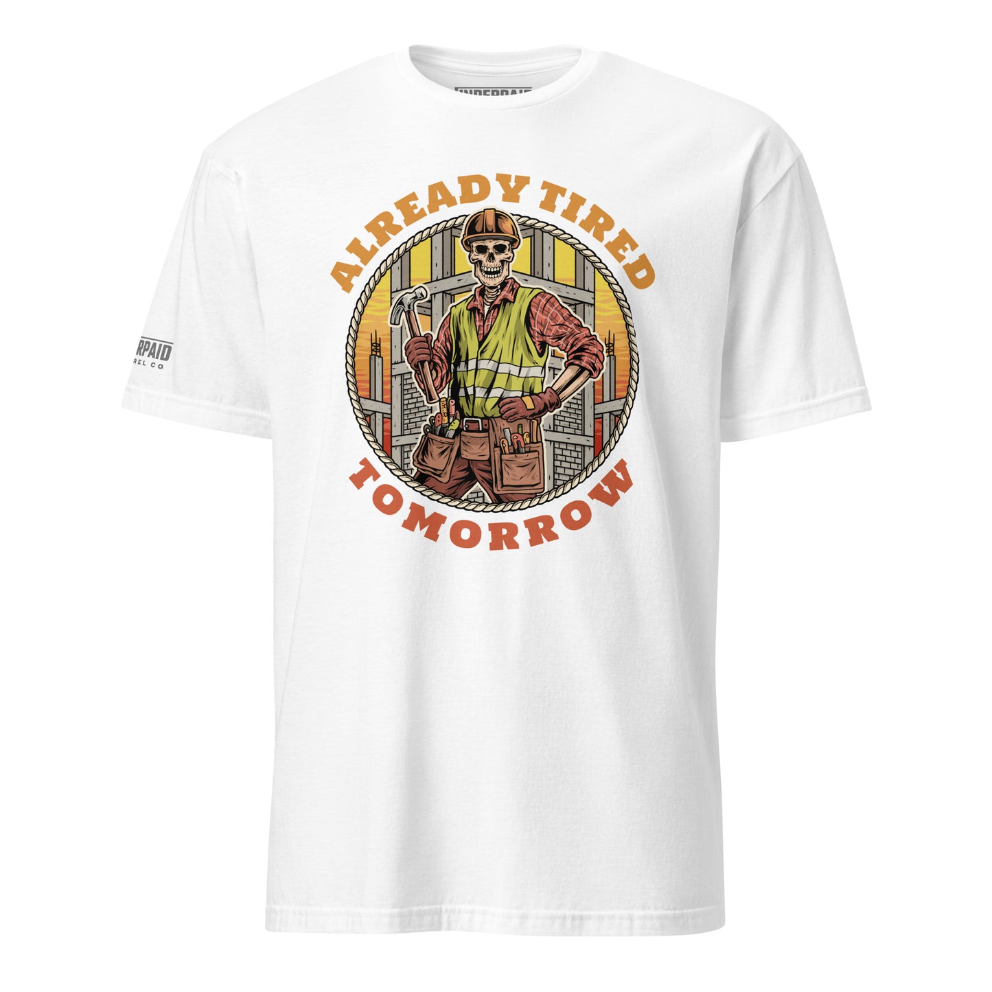 Tired Tomorrow Tee featuring full-color graphic design