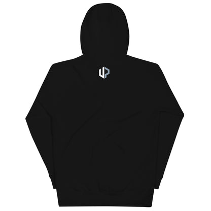  A black hoodie with a front pouch pocket