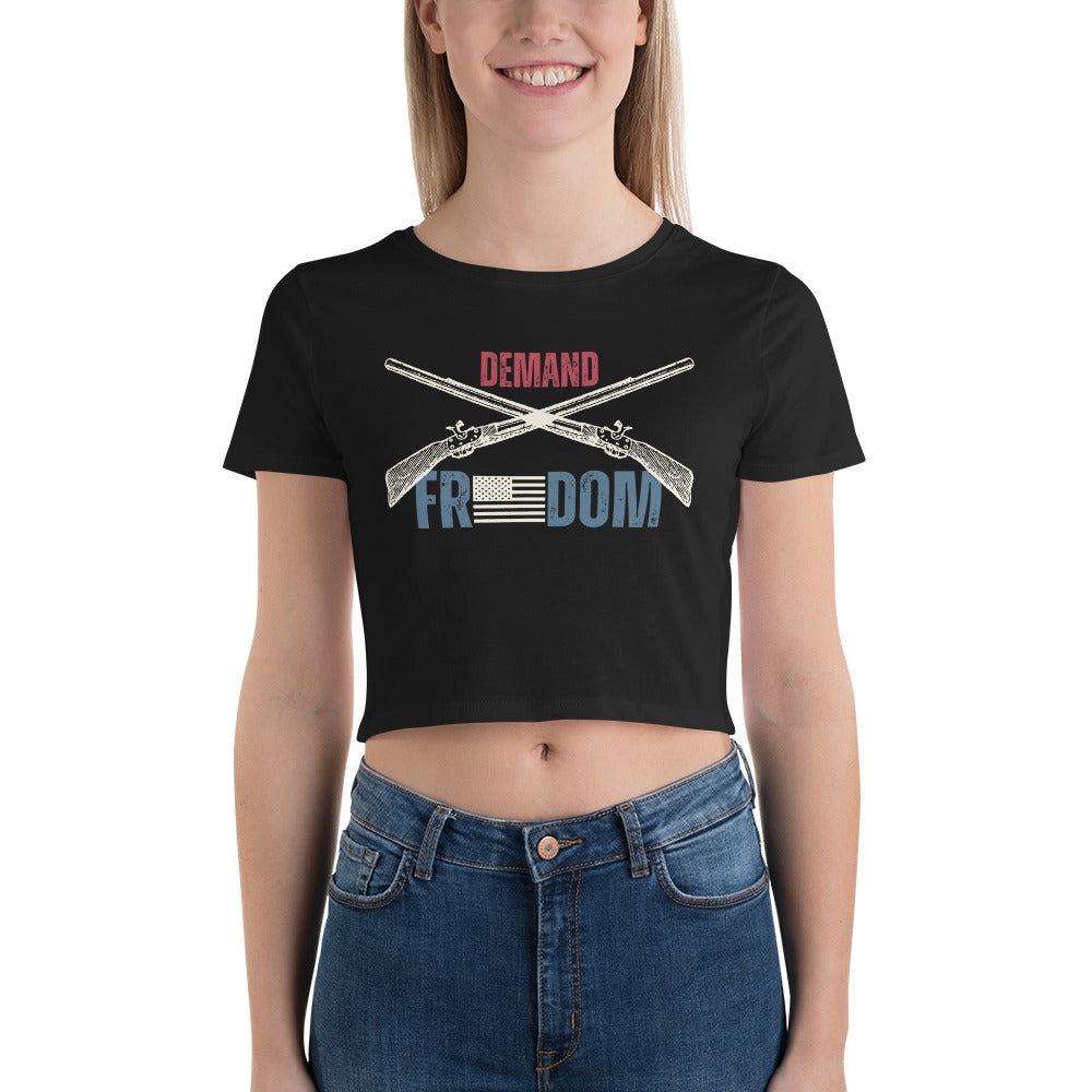 DEMAND FREEDOM-Women's Crop Top Tee