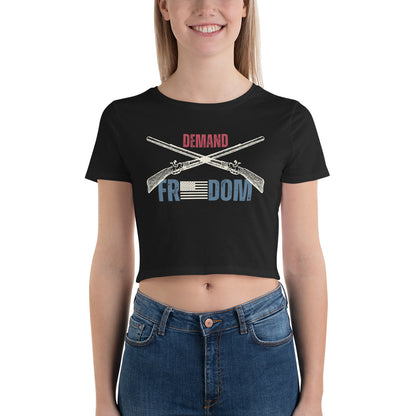 DEMAND FREEDOM-Women's Crop Top Tee